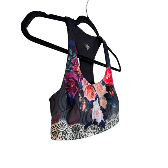Johnny Was Bee Active Reversible Sports Bra Boho Chic XS NWT Floral - Picture 2 of 6